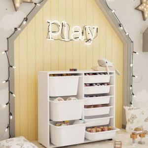 მრავალფუნქციური თეთრი ორგანაიზერი პლასტმასის კალათით (BF-793)