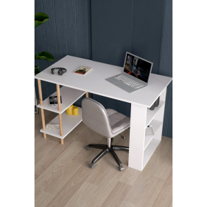 საოფისე სამეცადინო მაგიდა ორმხრივი თაროთი (MS1-B) (535)