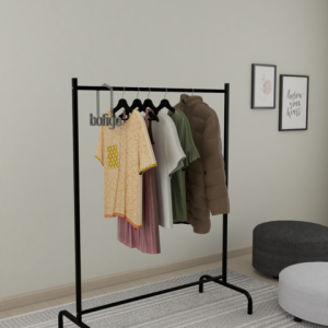 მეტალის შავი ტანსაცმლის საკიდი (139)