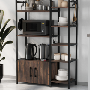 სამზარეულოს კარადა თაროებით მუქი დაძველების ეფექტით (BF-854)