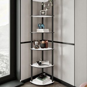 კუთხის 6-დონიანი თეთრი თარო (MS819)