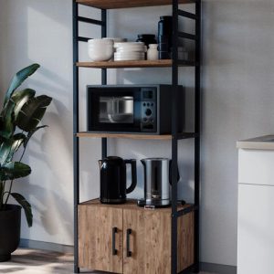 სამზარეულოს კარადა მუქი ხის ფაქტურით (BF-676)