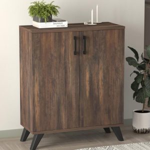 კარადა 4 თაროთი მუქი დაძველების ეფექტით (BF-832)