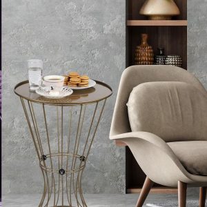 ყავის მაგიდა მეტალის ოქროსფერი (BG705)