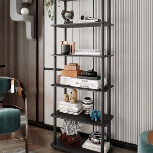 6 დონიანი თარო შავი (30*60) (MS648)