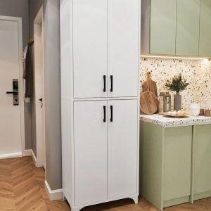 6 დონიანი მრავალფუნქციური თეთრი კარადა 4 კარით (BF-778)