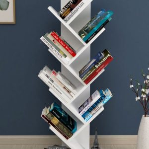 წიგნების დეკორატიული თეთრი თარო