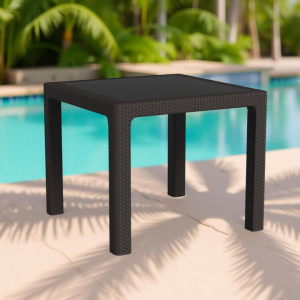 რატანის მაგიდა 90*90 ყავისფერი (SP877)