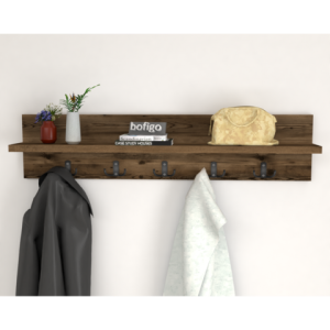 ტანსაცმლის საკიდი მუქი ხის ფაქტურით (270)