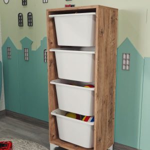 მრავალფუნქციური ორგანაიზერი ფიჭვის ფაქტურით პლასტმასის კალათით (BF-694)