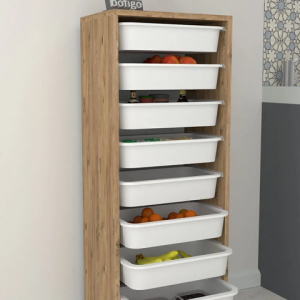 მრავალფუნქციური ორგანაიზერი ფიჭვის ფაქტურით პლასტმასის კალათით (BF-696)