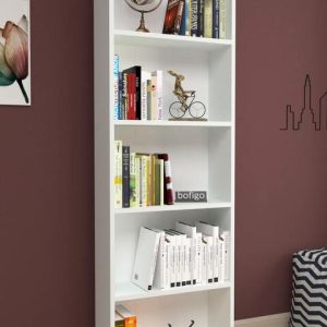 5 დონიანი წიგნების თეთრი თარო (136)