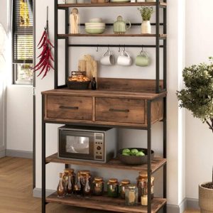 სამზარეულოს კარადა მუქი ხის ფაქტურით (BF-673)