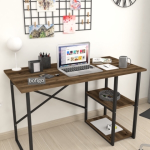 საოფისე/სამეცადინო მაგიდა მუქი ხის ფაქტურით (42)