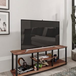 ტელევიზორის მაგიდა მუქი ხის ფაქტურით (MS727)