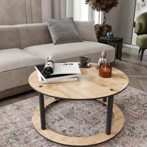 მრგვალი მაგიდა (70*70) ფიჭვის ფაქტურით (MS650)