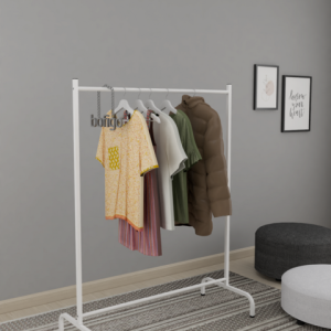 მეტალის თეთრი ტანსაცმლის საკიდი (140)